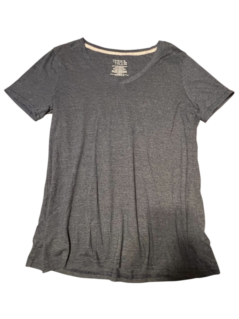 Time and Tru Charcoal Scoop Neck Short Sleeve Tee